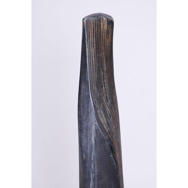 Vintage Art Deco Statue in Linden Wood, 1920s For Sale - Image 3 of 8