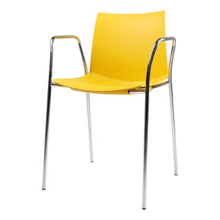 Mid-Century Yellow Chair with Metal Frame and Plastic Seat, Belgium For Sale