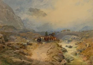 Thomas Miles Richardson Junior, Returning Home, 1851, Watercolour Painting, Framed