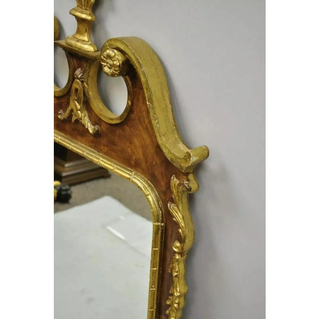 Wood Vintage Decorative Crafts Inc American Federal Carved Wood Gold Gilt Wall Mirror For Sale - Image 7 of 10