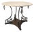 Steel and Travertine Greek Key Center or Dining Table For Sale