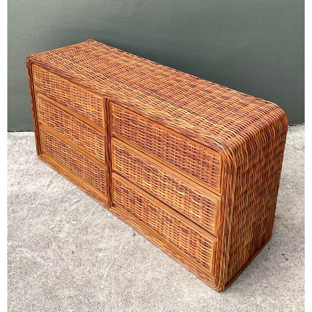 Vintage Woven Rattan Dresser For Sale - Image 10 of 12