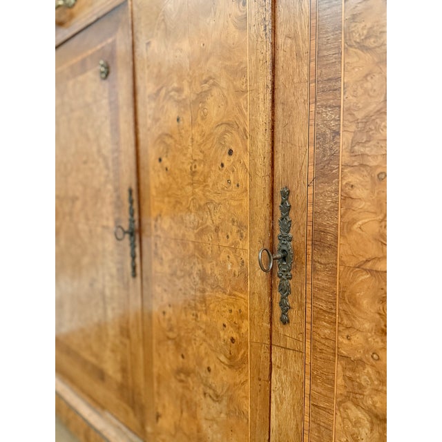 Antique French Commode in Burl Wood with Pink Marble and Gilt Bronze, 1890s For Sale - Image 12 of 16