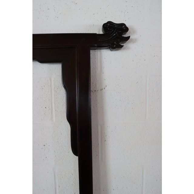 Brown Chinoiserie Carved Walnut Headboard King For Sale - Image 8 of 9