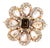 0.71 Carat Rose Cut White Diamond Brown Diamond Gold Ring, Size 6.5 For Sale