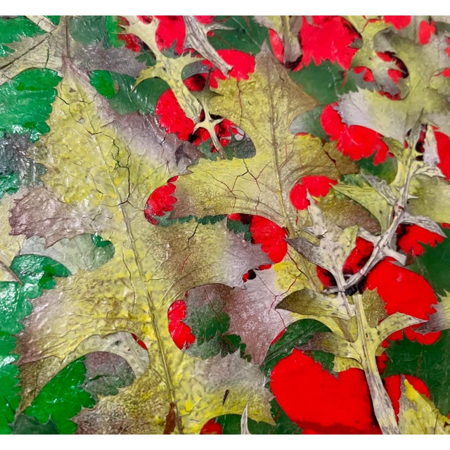 Karl Zerbe, Boston Modernist Painting Floral Foliage Collage German Expressionist Karl Zerbe, 1965 For Sale - Image 16 of 17