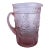 Vintage Pink Air Blown Glass Pitcher With Molded Hearts For Sale