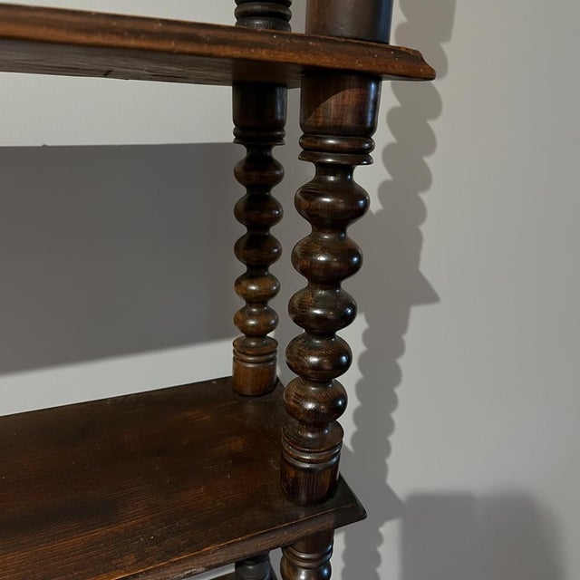 1950s French Bobbin Walnut Bookcase, 1950s For Sale - Image 5 of 6