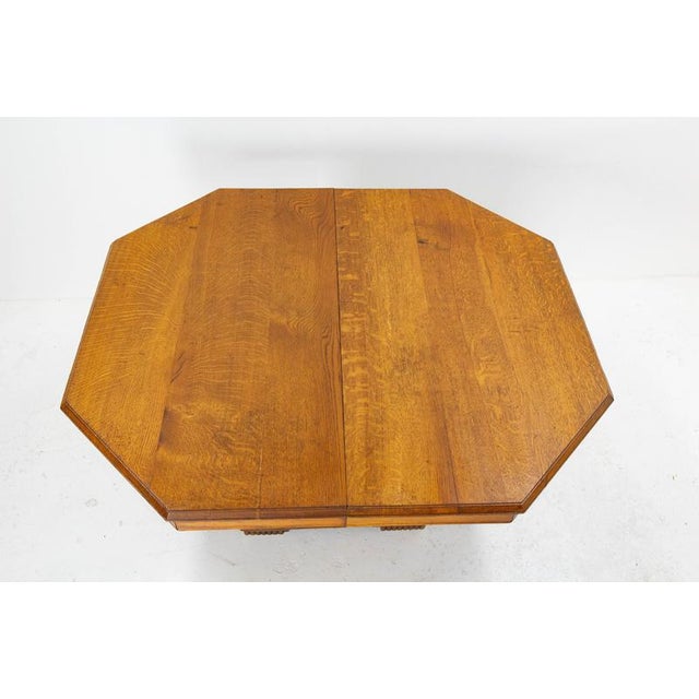 Wood French Extendable Dining Table in Oak, 1940 For Sale - Image 7 of 15