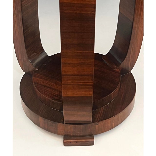 French Art Deco Walnut Circular Tripod Occasional Table For Sale In San Francisco - Image 6 of 7