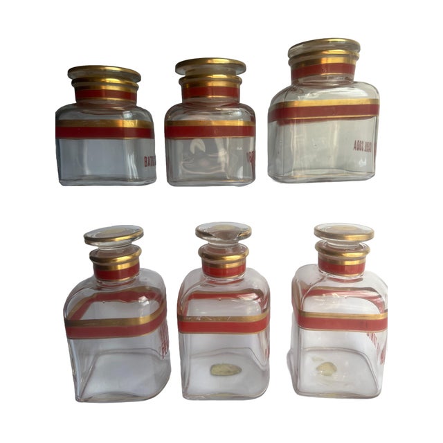 Antique Pharmacy Apothecary Jars - Set of 6 For Sale - Image 9 of 12