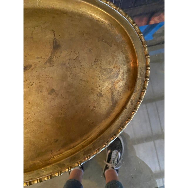 Mid-Century Modern 1970s Brass Decorative Serving Platter For Sale - Image 3 of 7