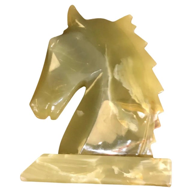 Vintage Horse Head Sculpture in Carved Jade For Sale - Image 9 of 9