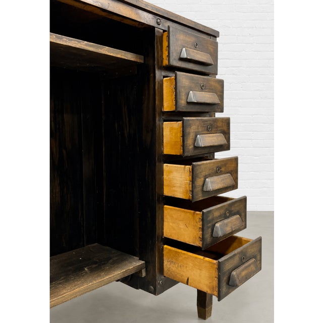 Antique Industrial Wooden Workbench Cabinet, C. 1920’s For Sale In New York - Image 6 of 15