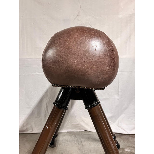 Antique Gymnastic Horse in Cow Leather, Italy, 1940s For Sale - Image 6 of 13