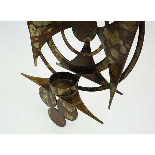 Gold Mid-Century Modern Brutalist Wall Candleholder in Iron from Henrik Horst, 1970s For Sale - Image 8 of 11