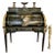 Louis XV Roll Top Secretary Desk – Hand Painted Black Bureau With Gold Leaf Details For Sale