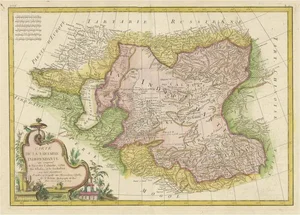 Decorative Antique Map of Central Asia