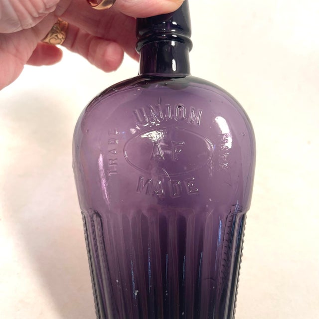 Circa 1900 Union Made Af Glass Flask Bottle Made in Usa For Sale - Image 9 of 9