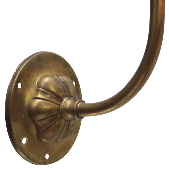 1910s German Holophane Glass Brass and Enamel Converted Gas Wall Lamp, 1900s For Sale - Image 5 of 6