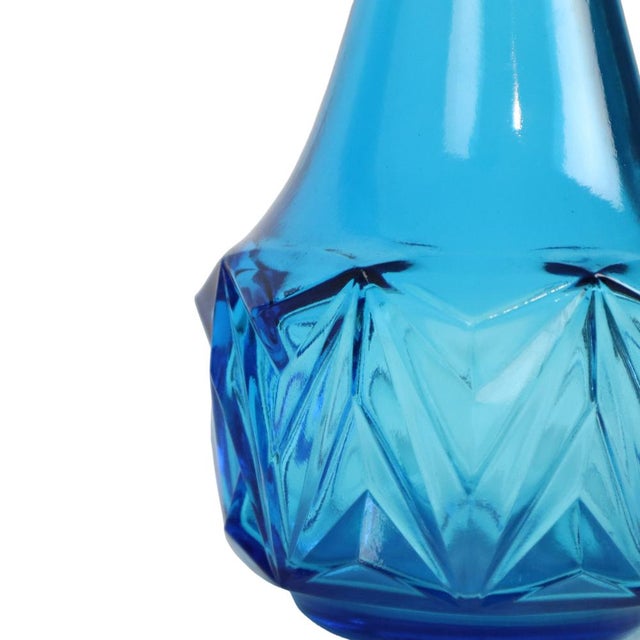 Blue Vintage Cobalt Blue Glass Carafe 0.5l, Belgium, 1950s For Sale - Image 8 of 10