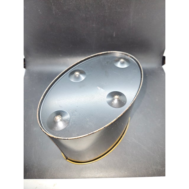 Mid-Century Modern Vintage Tole-Painted Metal Container For Sale - Image 3 of 4
