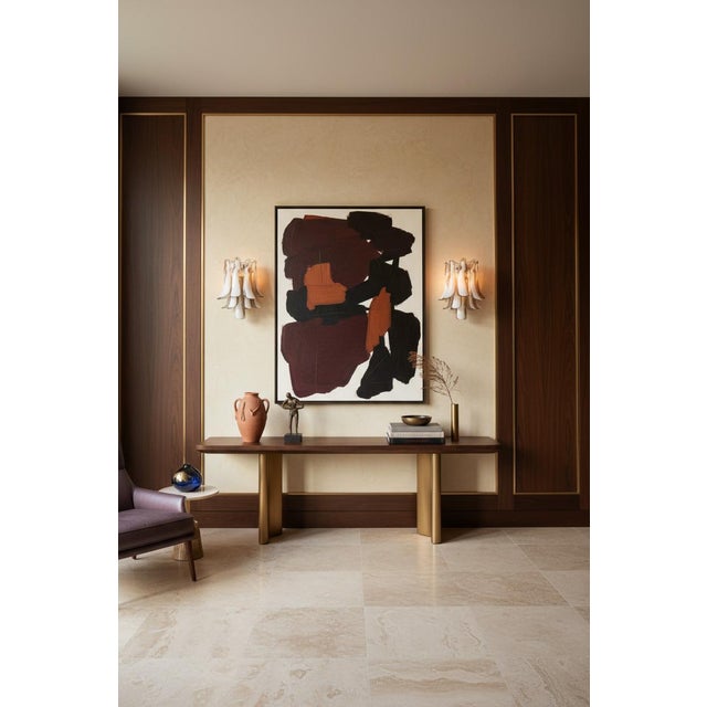 Mazzega Murano Mazzega-Inspired moked & Lattimo Murano Glass Wall Sconces - a Pair For Sale - Image 4 of 7