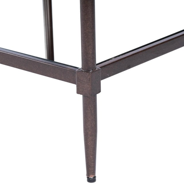 Peninsula Mirrored & Metal Side Table, Bronze For Sale - Image 9 of 11