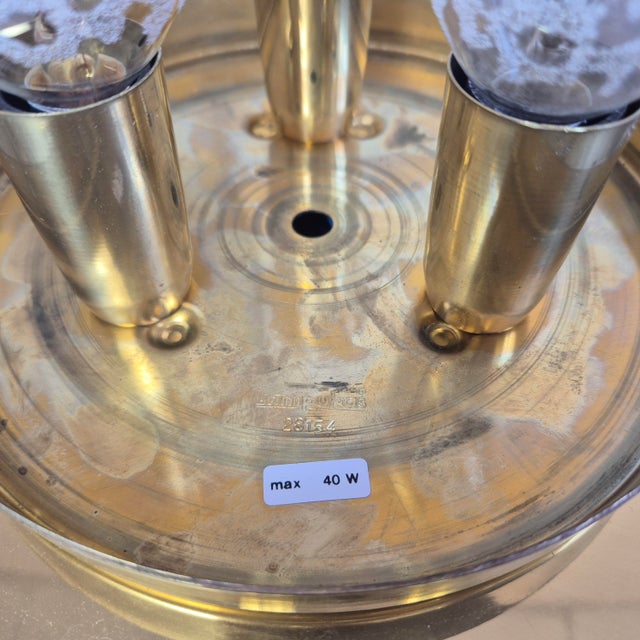 Mid-Century Brass and Glass Flush Mount from Lampukas, Finland, 1960s For Sale - Image 9 of 14
