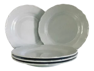 2000s Modern White Salad Plates- Set of 5