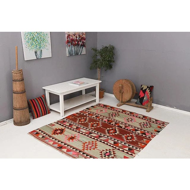 Vintage Turkish Kilim Rug For Sale In Los Angeles - Image 6 of 7