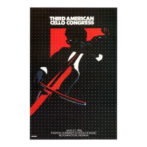 1986 Milton Glaser Mohawk Graphics Collection Poster, Third American Cello Congress