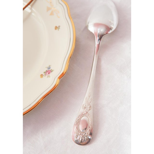 Vintage French Silver-Plated Metal Cutlery Set, 1930s, Set of 18 For Sale - Image 7 of 8