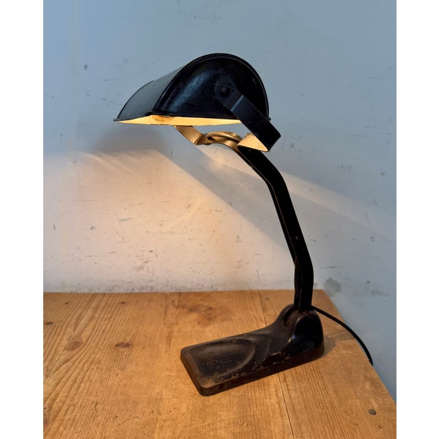 Vintage German Black Bank Lamp, 1930s For Sale - Image 14 of 17