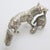 Vintage Italian Handmade Genuine Silver Large Fox With Hunted Game Figurine Rare Sculpture For Sale - Image 6 of 10