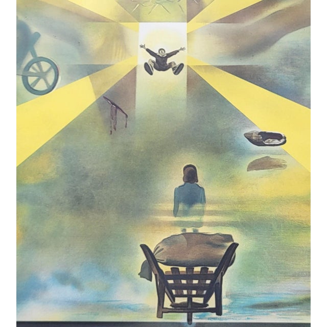 Gold Rare Hand Signed Salvador Dali Lithograph "Railway Station at Perpignan" Ap 14/300 For Sale - Image 8 of 16