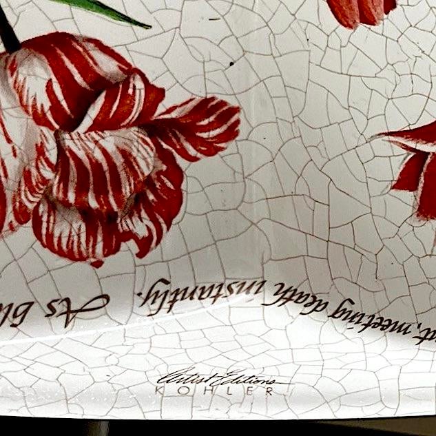 Red 1990's Kohler Artist Edition - Fables and Flowers Cantata Countertop Sink For Sale - Image 8 of 12