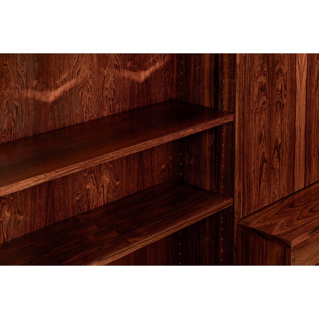 Mid-Century Swedish Rosewood Bookcase Dropdown Wall Unit by Bertil Fridhagen for Bodafors, 1960s For Sale - Image 12 of 18