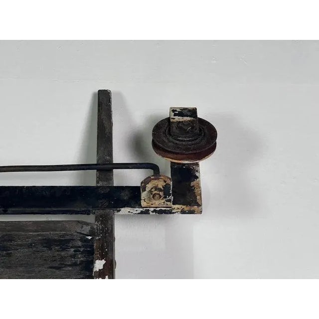 Brown Antique Library Ladder With Great Patina For Sale - Image 8 of 12