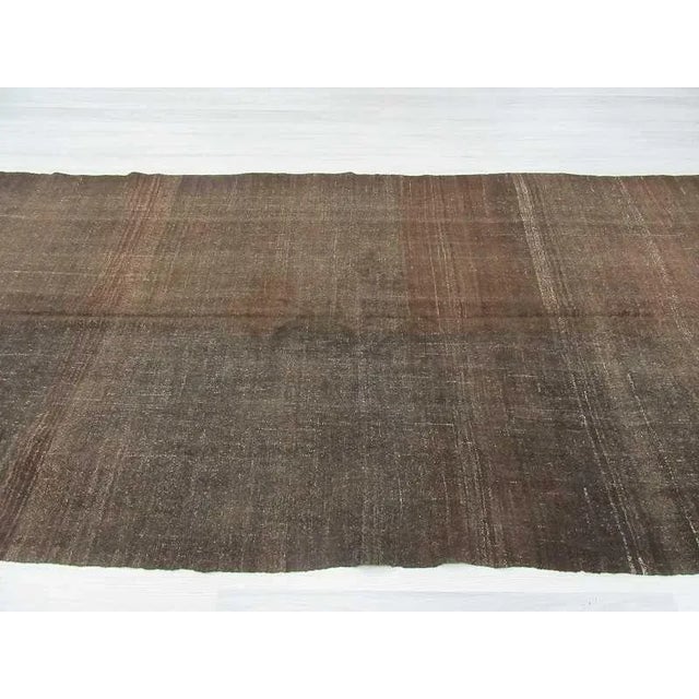 Vintage Brown Turkish Kilim Rug - 6′2″ × 13′11″ For Sale - Image 4 of 6