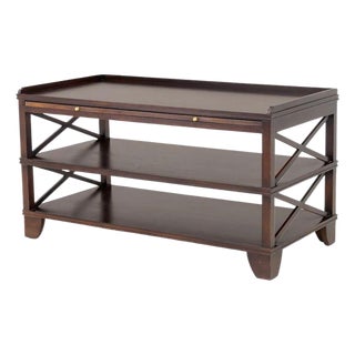 David Iatesta Three Tier Mahogany Console Table With Pullout Surface For Sale