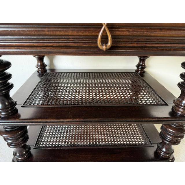 2000 - 2009 Tommy Bahama Royal Kahala Haven Nightstand in Tobacco Brown Mahogany & Cane For Sale - Image 5 of 12