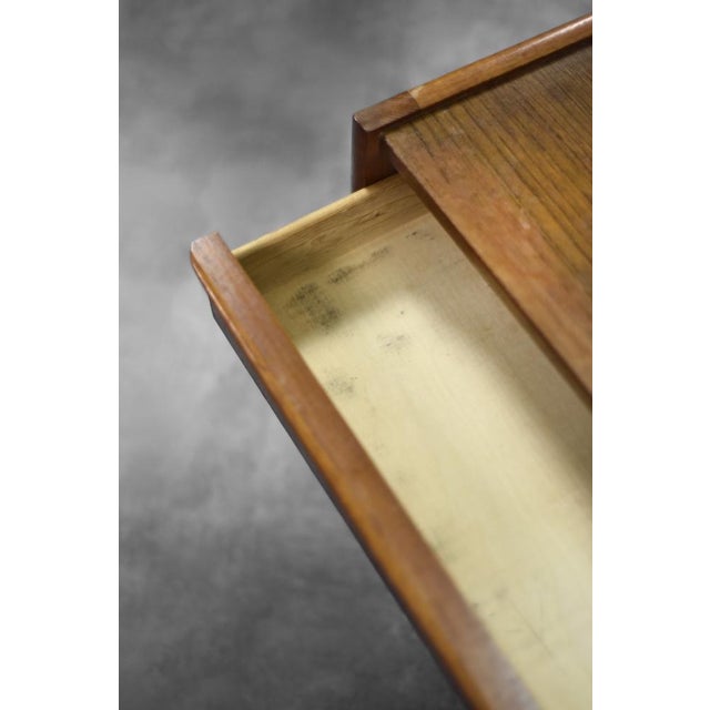 Thread Side Table with Wicker Basket, 1960s For Sale - Image 9 of 14