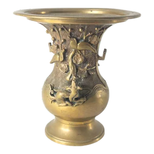 19th Century Japanese or Chinese Bronze Vase or Cricket Cage