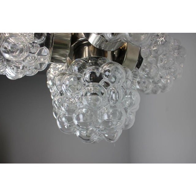 Bubble Glass Chandelier attributed to Kamenický Šenov, Czechoslovakia, 1970s For Sale - Image 9 of 17