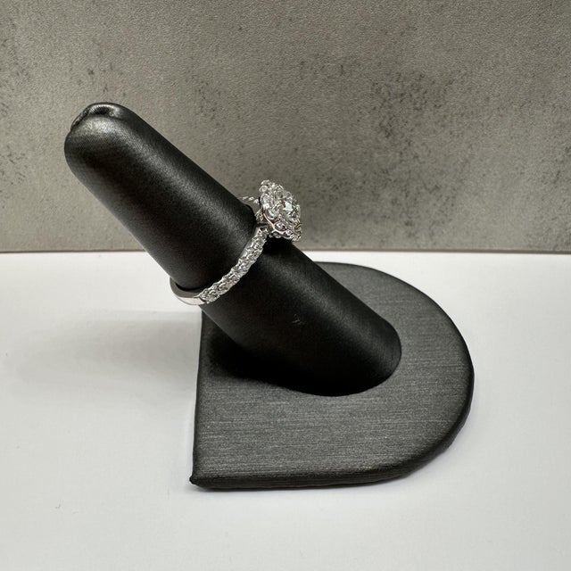 Appraised Natural Diamond Engagement Ring 14k White Gold 1.33ctw, Size 5.75 For Sale - Image 4 of 7
