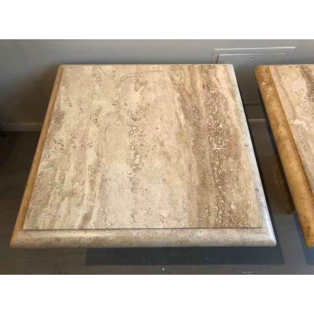 1980s Stone International Travertine Side Tables a Pair Chairish