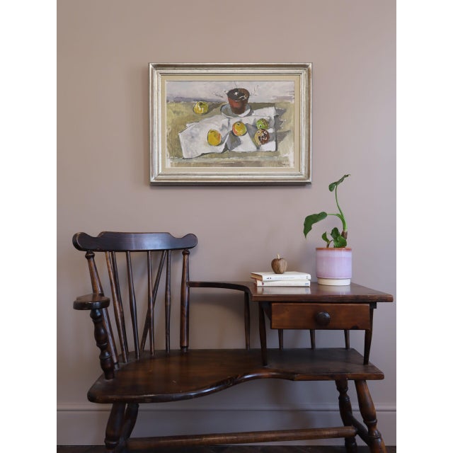 Mid-Century Modern 1945 Mid-Century Modern 'Citrus & Pot' Vintage Swedish Expressive Still Life Swedish Oil Painting, Framed For Sale - Image 3 of 13