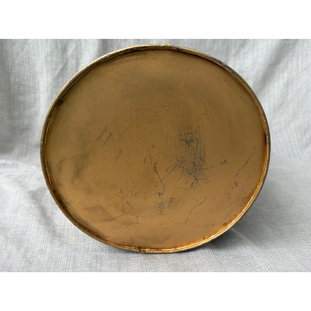 Vintage Raised Repousse Brass Fire Wood Bucket For Sale - Image 12 of 13