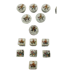 Qing Dynasty - 13 Antique Chinese Porcelain Enameled Salt Boxes